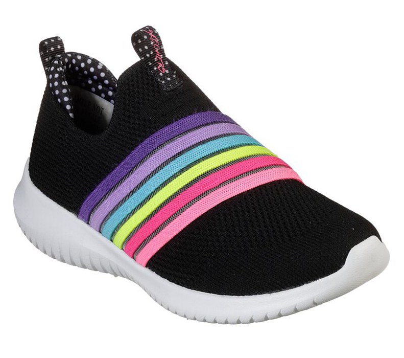 Skechers Ultra Flex - Brightful Day - Girls Slip On Shoes Black/Multicolor [AU-GC6933]